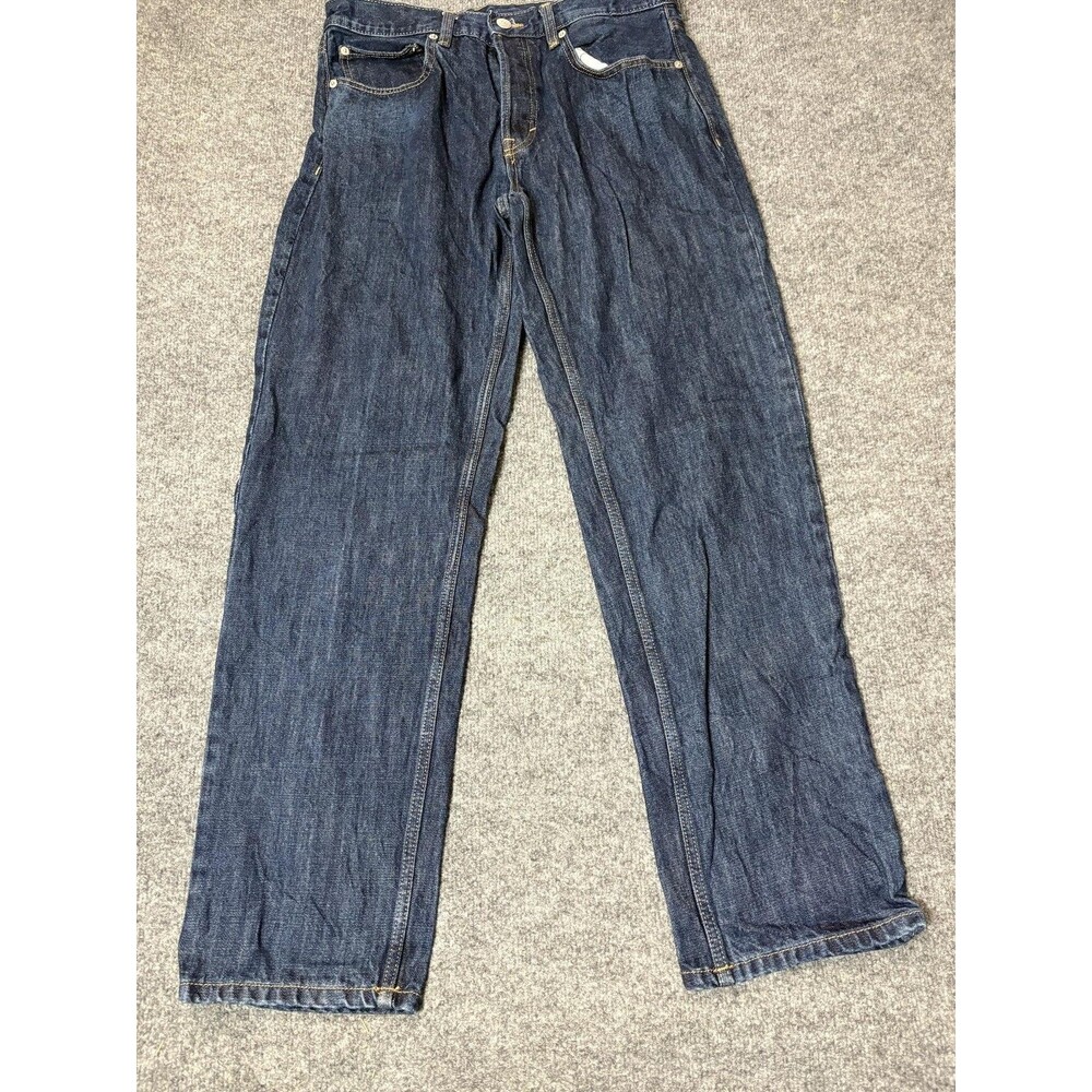 Zara Jeans Mens 31x30 Blue Relaxed Straight Dark Wash 100% Cotton Denim Casual